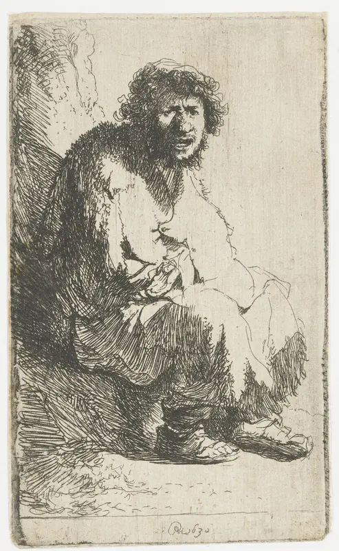 Beggar Seated on a Bank Wall Art by Unknown - High-Resolution Digital Print