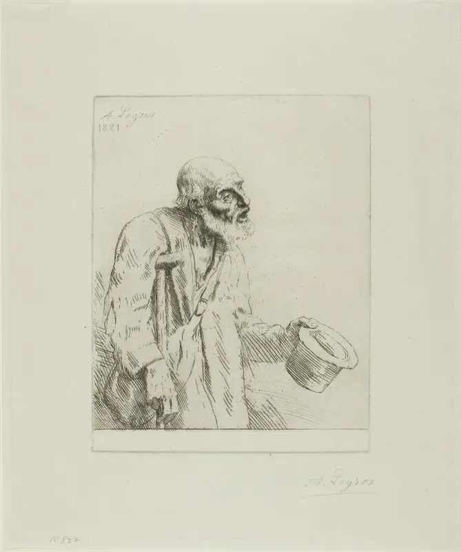 Beggar with Crutches Wall Art by Alphonse Legros - High-Resolution Digital Print