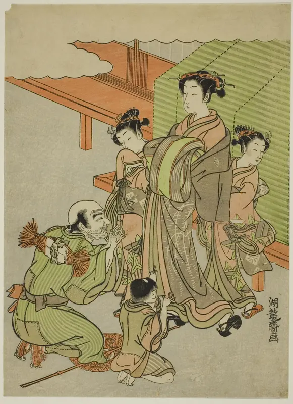 Begging for Alms Wall Art by Isoda Koryusai - High-Resolution Digital Print