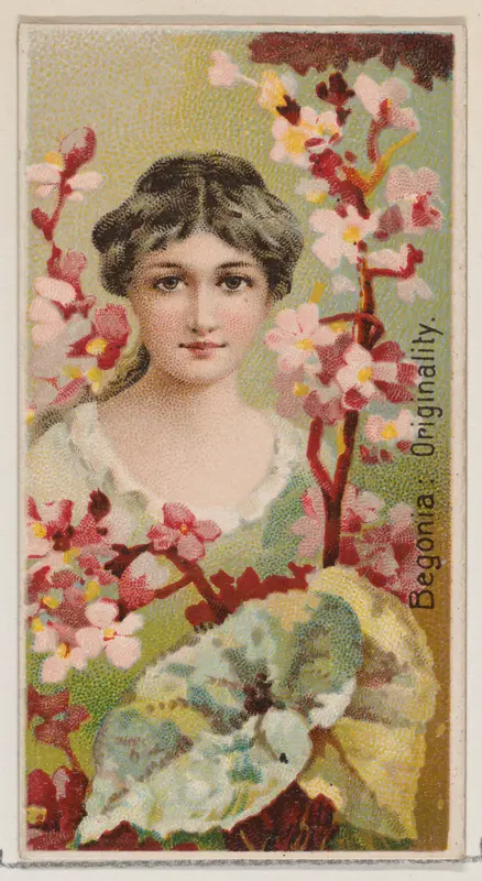 Begonia: Originality, from the series Floral Beauties and Language of Flowers (N75) for Duke brand cigarettes Wall Art by American Tobacco Company - High-Resolution Digital Print