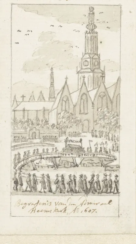 Begrafenis van Jacob van Heemskerck in de Oude Kerk te Amsterdam, 1607 Wall Art by Simon Fokke - High-Resolution Digital Print