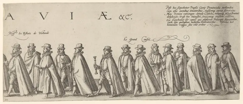 Begrafenisstoet van Willem van Oranje, blad 12 Wall Art by Hendrick Goltzius - High-Resolution Digital Print