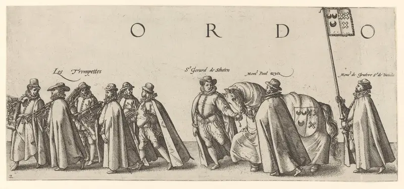 Begrafenisstoet van Willem van Oranje, blad 2 Wall Art by Hendrick Goltzius - High-Resolution Digital Print