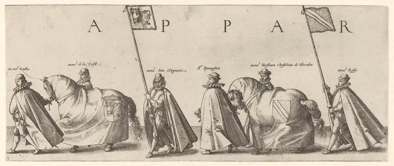 Begrafenisstoet van Willem van Oranje, blad 3 Wall Art by Hendrick Goltzius - High-Resolution Digital Print