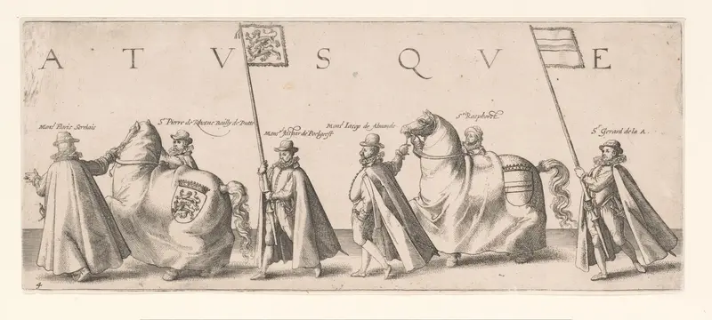 Begrafenisstoet van Willem van Oranje, blad 4 Wall Art by Willem Janszoon Blaeu - High-Resolution Digital Print