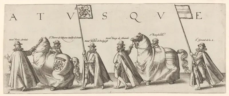 Begrafenisstoet van Willem van Oranje, blad 4 Wall Art by Hendrick Goltzius - High-Resolution Digital Print