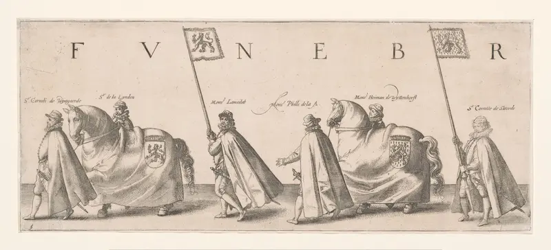 Begrafenisstoet van Willem van Oranje, blad 5 Wall Art by Willem Janszoon Blaeu - High-Resolution Digital Print