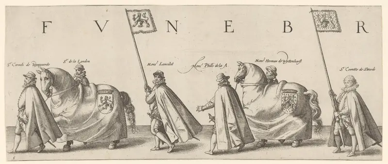 Begrafenisstoet van Willem van Oranje, blad 5 Wall Art by Hendrick Goltzius - High-Resolution Digital Print