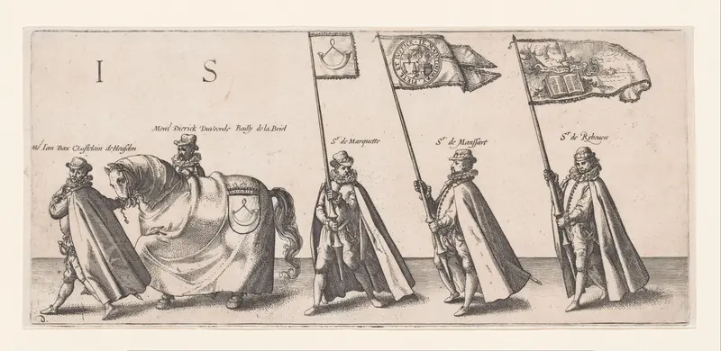 Begrafenisstoet van Willem van Oranje, blad 6 Wall Art by Willem Janszoon Blaeu - High-Resolution Digital Print