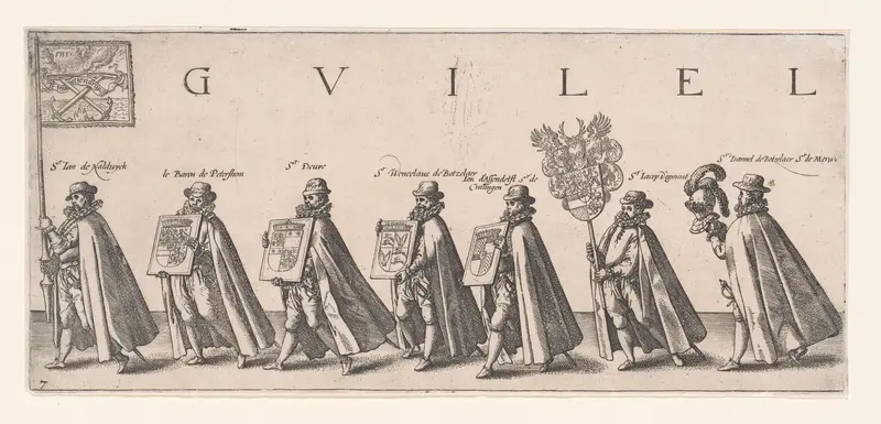 Begrafenisstoet van Willem van Oranje, blad 7 Wall Art by Willem Janszoon Blaeu - High-Resolution Digital Print