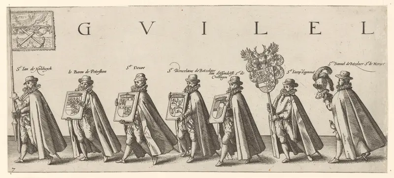 Begrafenisstoet van Willem van Oranje, blad 7 Wall Art by Hendrick Goltzius - High-Resolution Digital Print
