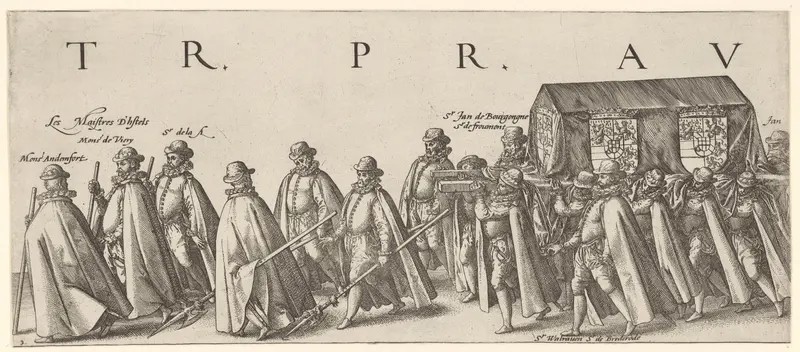 Begrafenisstoet van Willem van Oranje, blad 9 Wall Art by Hendrick Goltzius - High-Resolution Digital Print