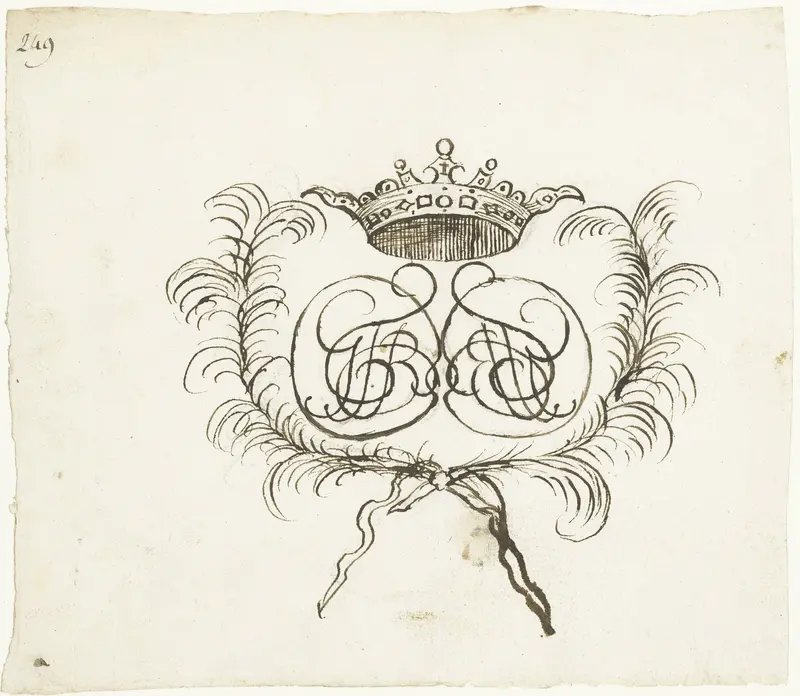 Bekroond monogram GTB Wall Art by Gesina ter Borch - High-Resolution Digital Print