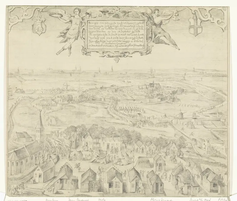 Beleg van Alkmaar in 1573, gezien vanuit Oudorp Wall Art by Bernardus Gerardus ten Berge - High-Resolution Digital Print