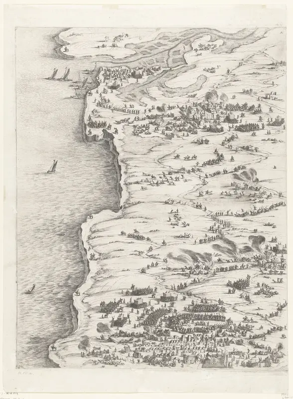 Beleg van La Rochelle, september 1627-oktober 1628 (centrale kaart, deel linksboven) Wall Art by Jacques Callot - High-Resolution Digital Print