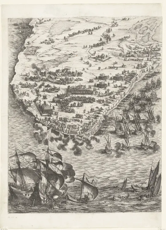Beleg van La Rochelle, september 1627-oktober 1628 (centrale kaart, deel linksonder) Wall Art by Jacques Callot - High-Resolution Digital Print