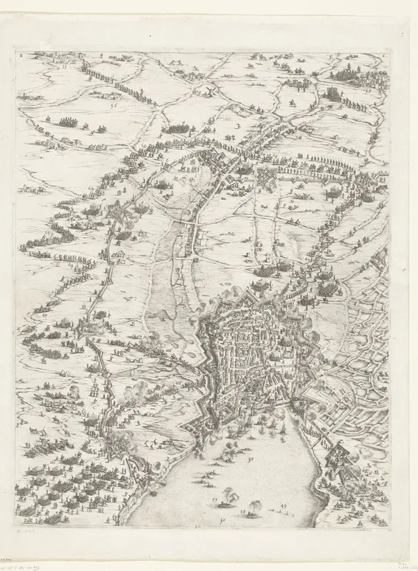 Beleg van La Rochelle, september 1627-oktober 1628 (centrale kaart, deel middenboven) Wall Art by Jacques Callot - High-Resolution Digital Print