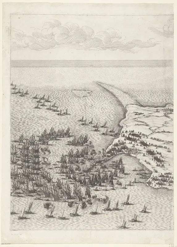 Beleg van Saint Martin op het Île de Ré, juli-november 1627 (centrale kaart, deel linksboven) Wall Art by Jacques Callot - High-Resolution Digital Print