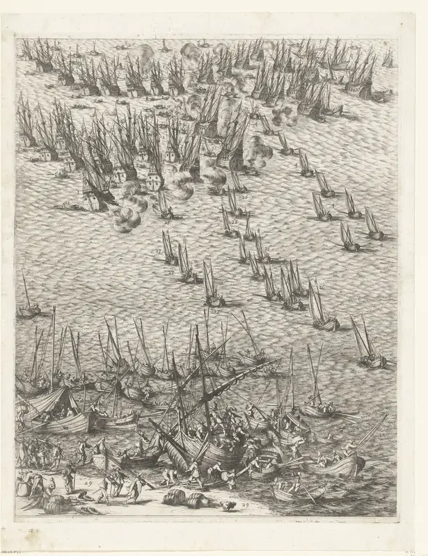Beleg van Saint Martin op het Île de Ré, juli-november 1627 (centrale kaart, deel middenonder) Wall Art by Jacques Callot - High-Resolution Digital Print