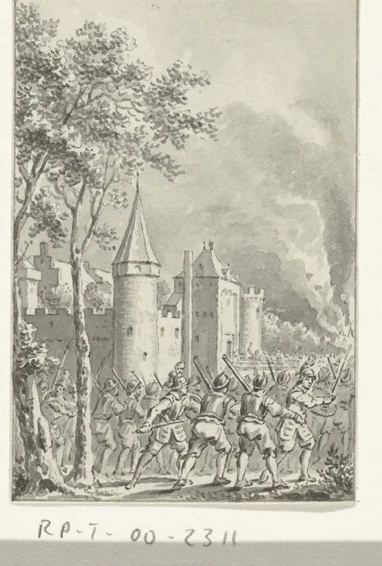 Belegering van het Muiderslot door Gelderse troepen, 1508 Wall Art by Jacobus Buys - High-Resolution Digital Print