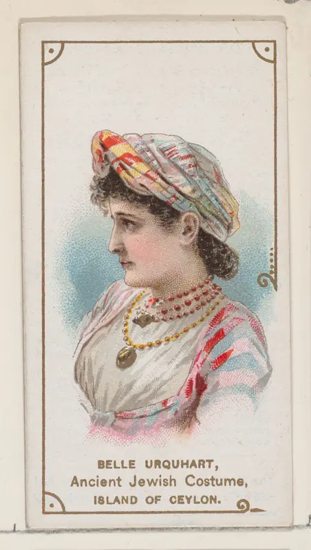 Belle Urquhart in ancient Jewish costume, Island of Ceylon, from the set Actors and Actresses, First Series (N70) for Duke brand cigarettes Wall Art by W. Duke, Sons & Co. - High-Resolution Digital Print