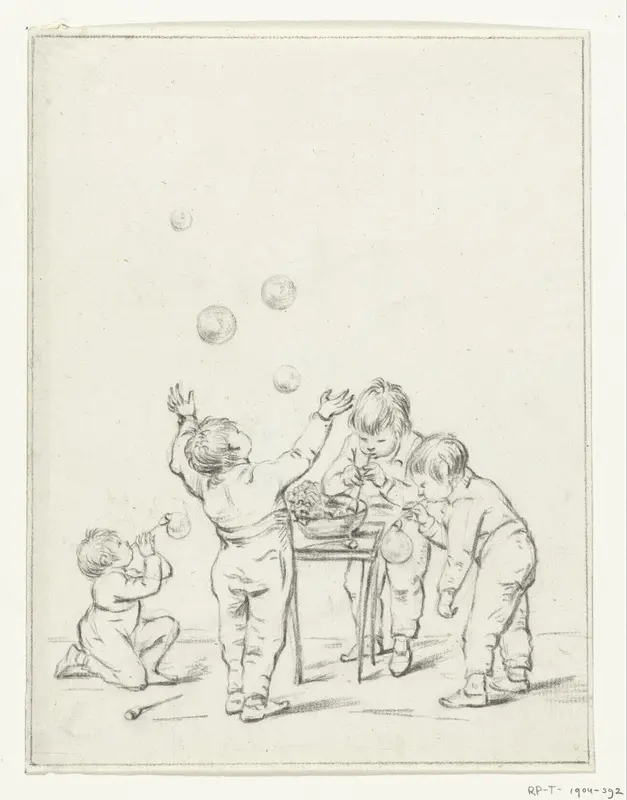 Bellenblazende kinderen Wall Art by Jean Bernard - High-Resolution Digital Print