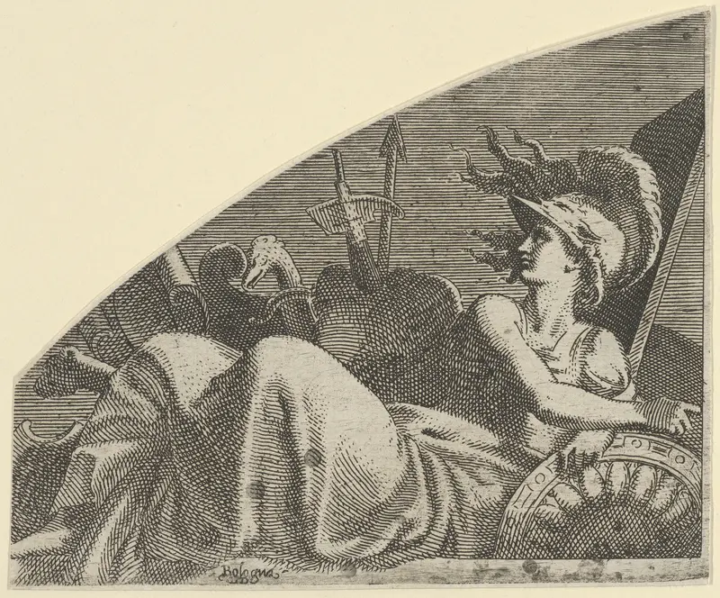 Bellona Seated on her Trophies Wall Art by Léon Davent - High-Resolution Digital Print