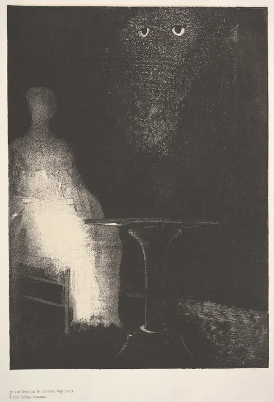 Below, I saw the vaporous contours of a human form Wall Art by Odilon Redon - High-Resolution Digital Print