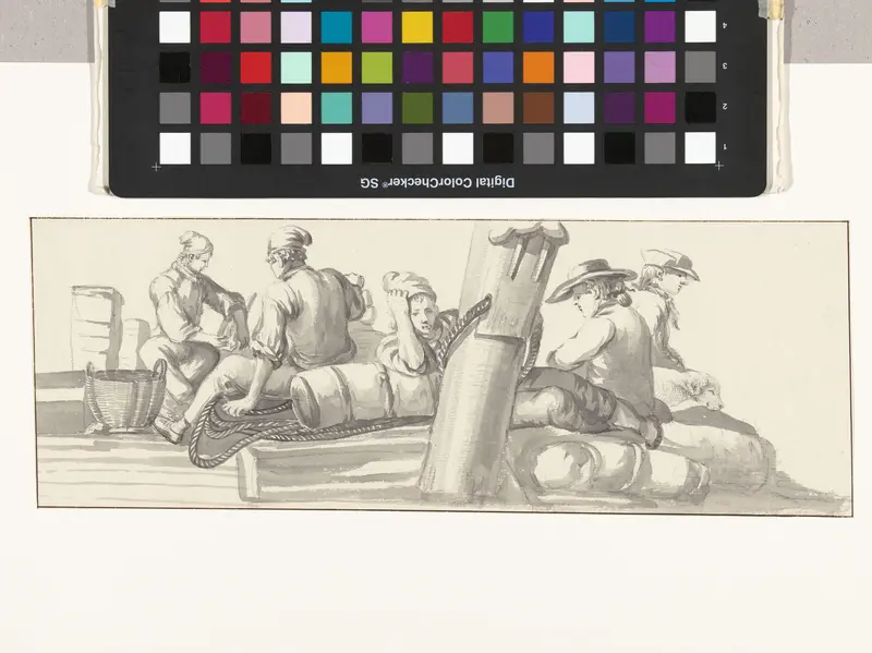 Bemanning en reizigers op de boot Wall Art by Louis Ducros - High-Resolution Digital Print