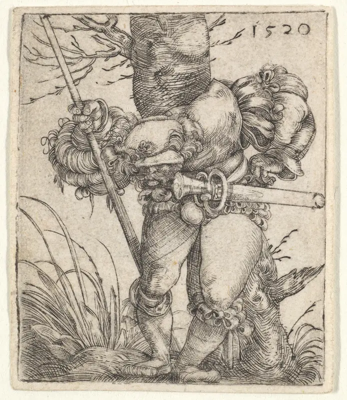 Bending Soldier Leaning against a Tree Wall Art by Barthel Beham - High-Resolution Digital Print