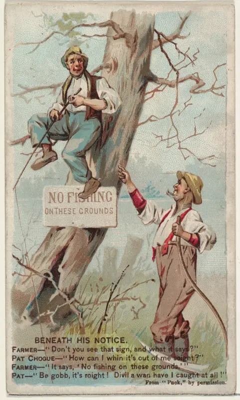 Beneath His Notice, from the Snapshots from "Puck" series (N128) issued by Duke Sons & Co. to promote Honest Long Cut Tobacco Wall Art by W. Duke, Sons & Co. - High-Resolution Digital Print