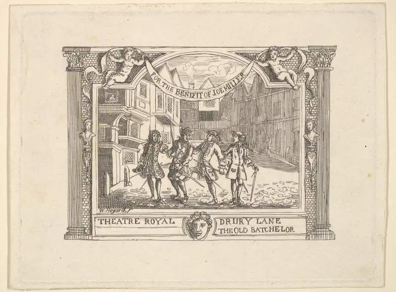 Benefit Ticket for Joe Miller Wall Art by William Hogarth - High-Resolution Digital Print