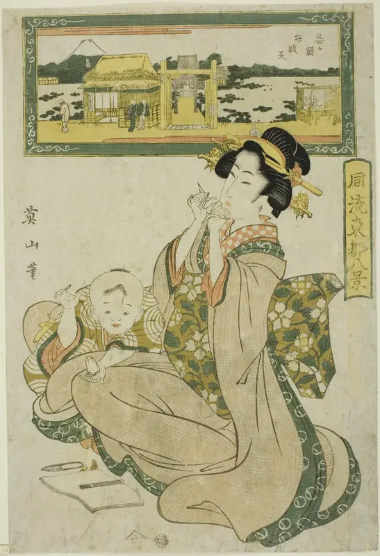 Benzaiten Shrine at Shinobugaoka (Shinobugaoka Benzaiten), from the "Fashionable Eight Views of the Eastern Capital (Furyu Toto hakkei)"