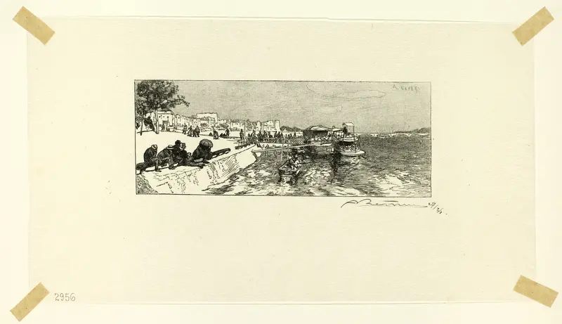 Bercy Wharf, plate two from Le Long de la Seine et des Boulevards