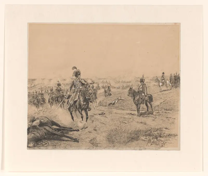 Bereden artilleristen van de Keizerlijke Garde op het slagveld Wall Art by Unknown - High-Resolution Digital Print