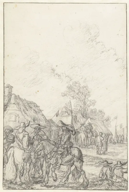 Bereden soldaten in hun kwartier Wall Art by Pieter de Molijn - High-Resolution Digital Print