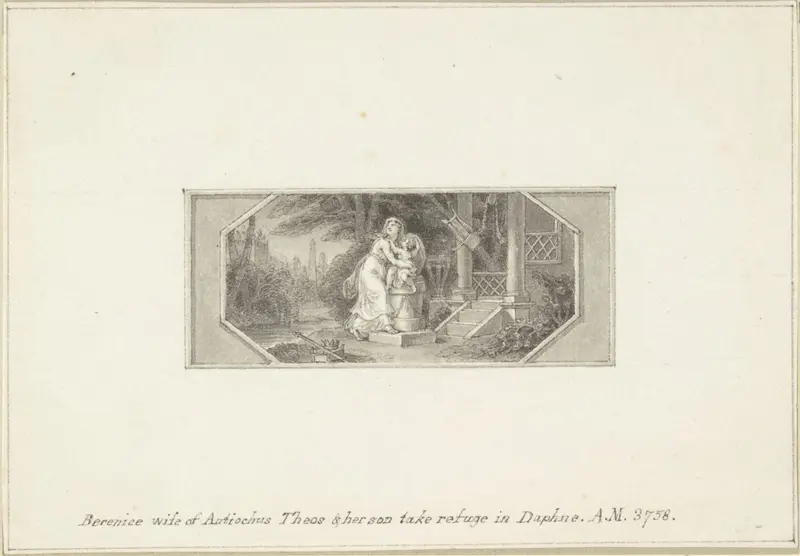 Berenice, wife of Antiochus Theos, and her son take refuge in Daphne Wall Art by Edward Francis Burney - High-Resolution Digital Print