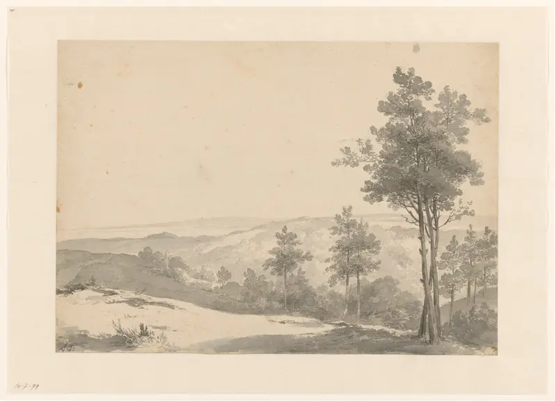 Bergachtig landschap Wall Art by Andreas Schelfhout - High-Resolution Digital Print