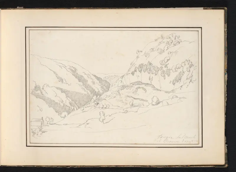 Bergachtig landschap met huizen Wall Art by Unknown - High-Resolution Digital Print