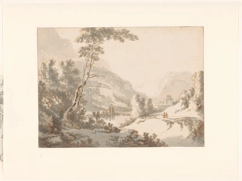 Bergachtig landschap met kasteel Wall Art by Jan Hackaert - High-Resolution Digital Print