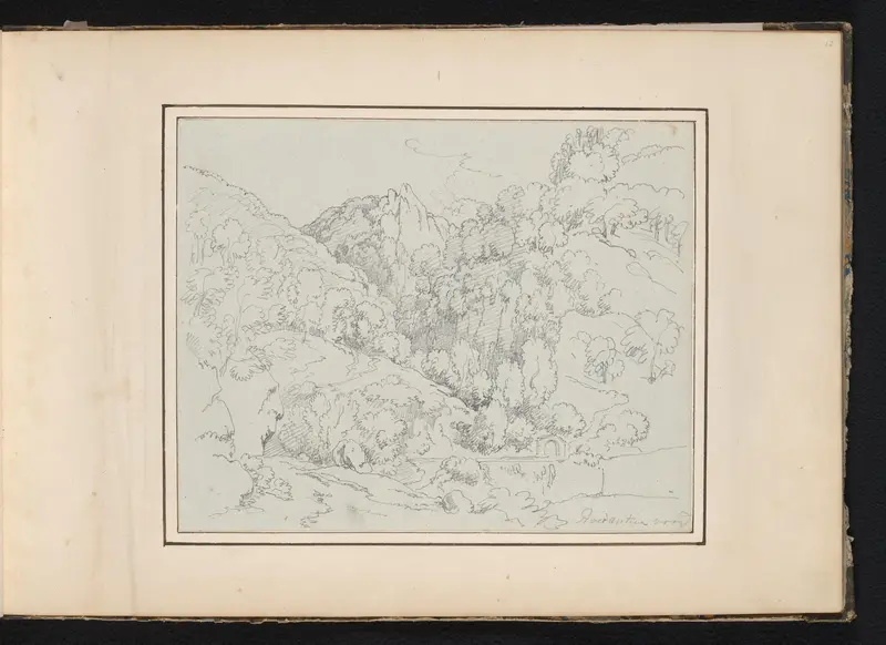 Bergachtig landschap met poort te Roccantica Wall Art by Unknown - High-Resolution Digital Print
