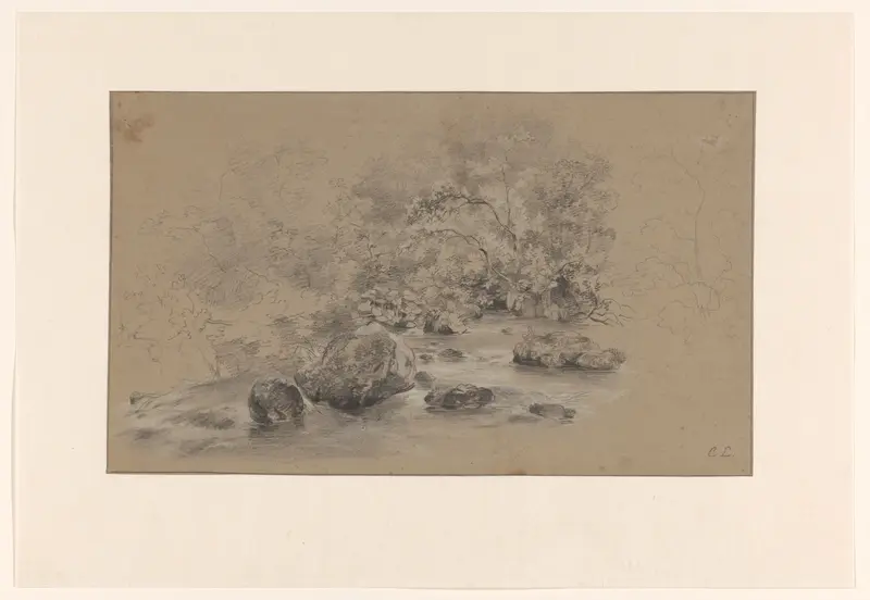Bergbeek met struikgewas Wall Art by Cornelis Lieste - High-Resolution Digital Print