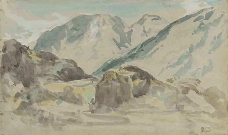 Berglandschap Wall Art by Eugène Delacroix - High-Resolution Digital Print