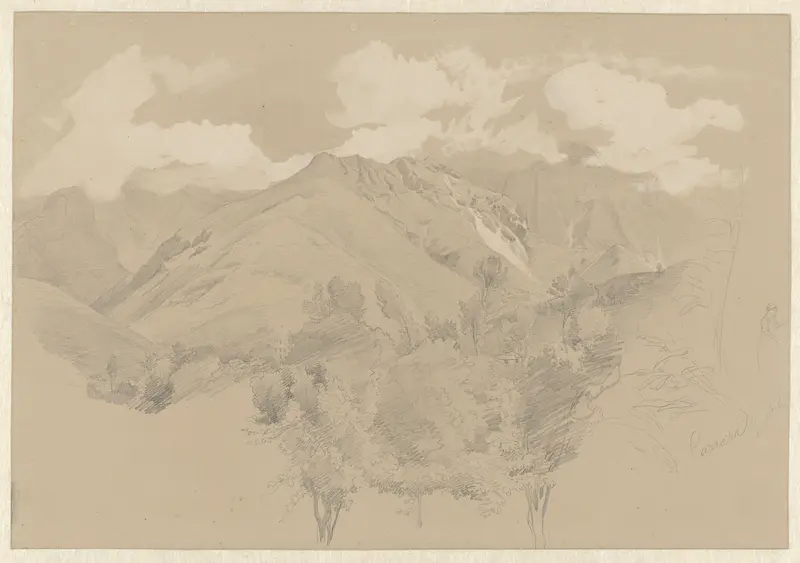 Berglandschap bij Carrara Wall Art by Pierre Louis Dubourcq - High-Resolution Digital Print
