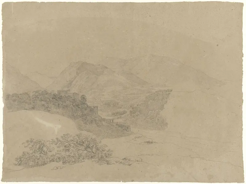 Berglandschap in de Romeinse Campagna Wall Art by Hendrik Voogd - High-Resolution Digital Print
