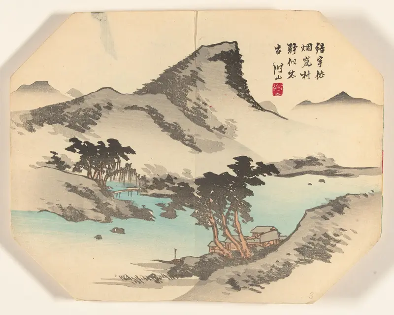 Berglandschap met dorpje bij rivier Wall Art by anonymous - High-Resolution Digital Print