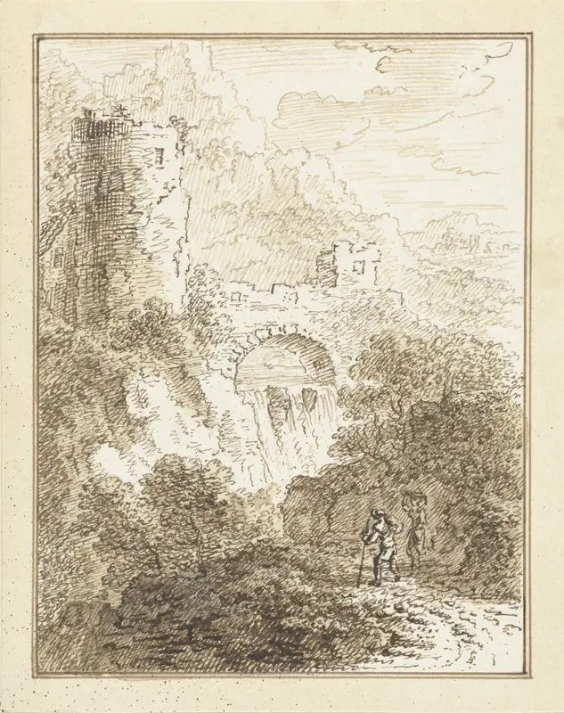 Berglandschap met een kasteelruïne Wall Art by Jan Hendrik Troost van Groenendoelen - High-Resolution Digital Print
