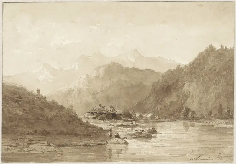 Berglandschap met een meer Wall Art by Hendrik Dirk Kruseman van Elten - High-Resolution Digital Print