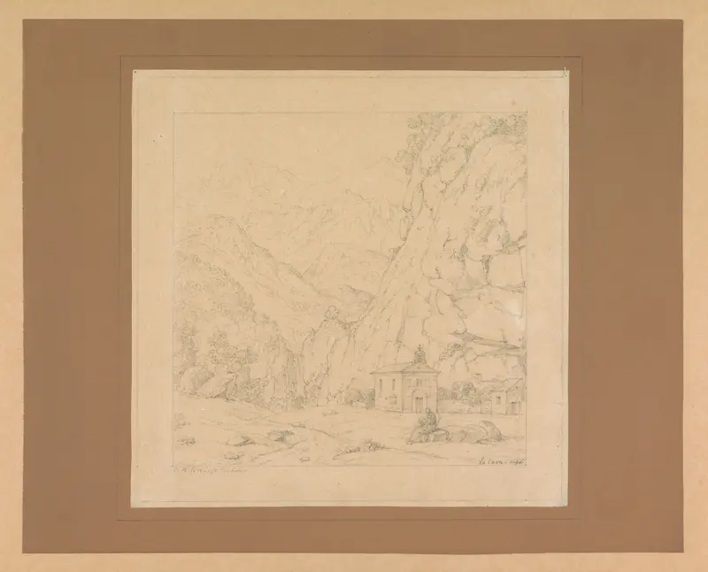 Berglandschap met kapel te La Cava Wall Art by Unknown - High-Resolution Digital Print