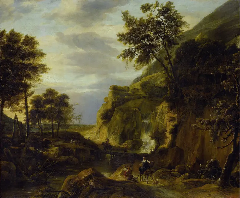 Berglandschap met waterval Wall Art by Roelant Roghman - High-Resolution Digital Print